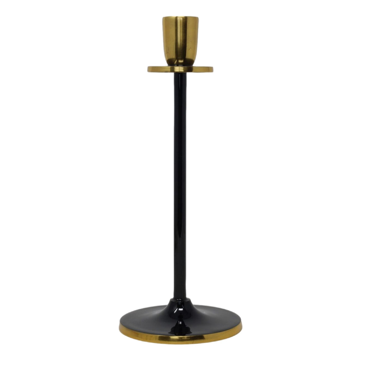 Large Typography Black & Gold Dinner Candle Stick