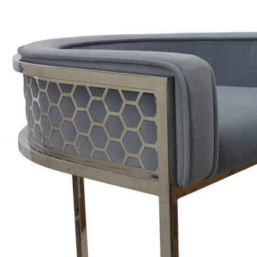 Dove Grey Fabric Counter Bar Stool
