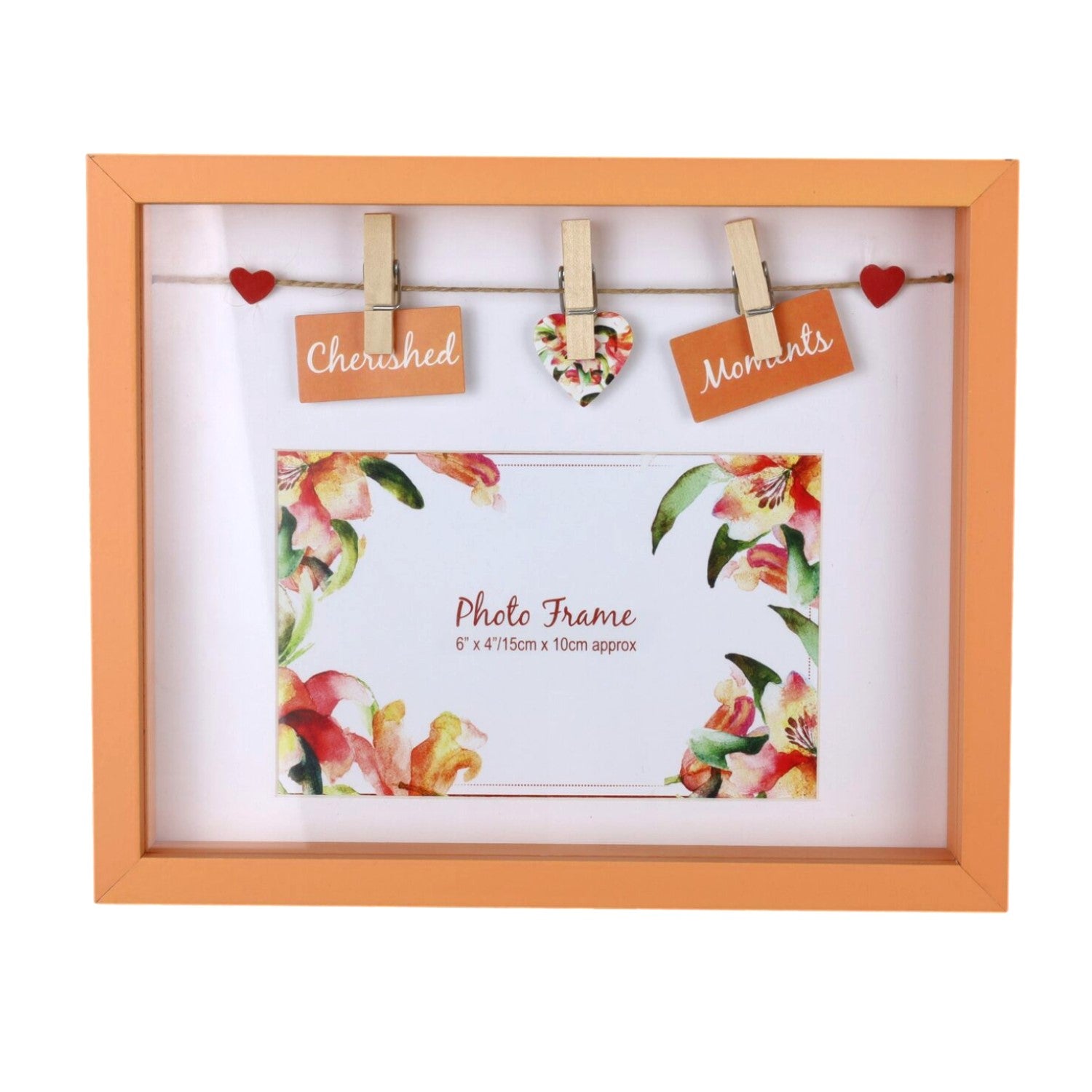 6x4 Orange Wooden Picture Frame