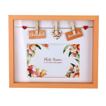6x4 Orange Wooden Picture Frame