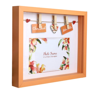 6x4 Orange Wooden Picture Frame