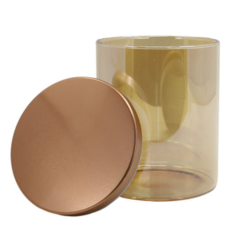 Small Copper & Clear Glass Jar