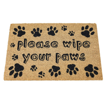 60x40cm Coir Door Mat Wipe Your Paws