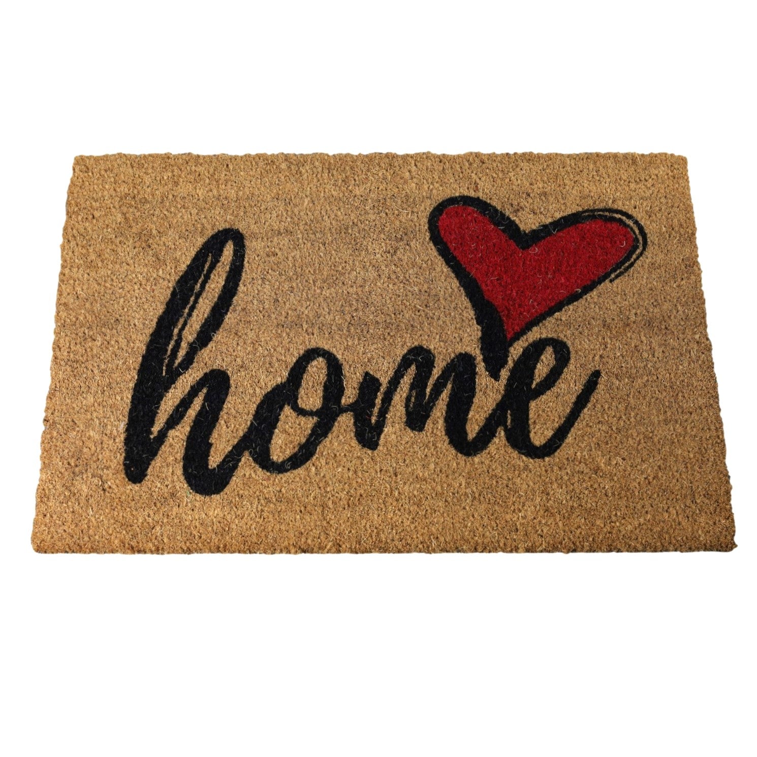 60x40cm Coir Door Mat Red Heart