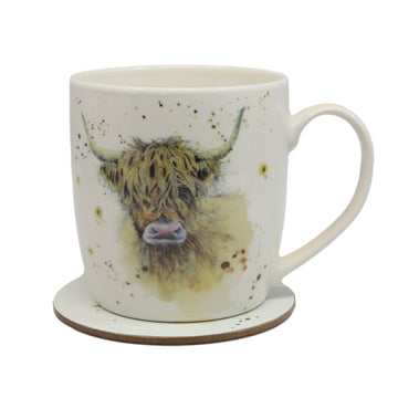Highland Cow Mug & Coaster Set