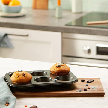 5Pcs 6 Cup Carbon Steel Non-Stick Cupcake Baking Tray