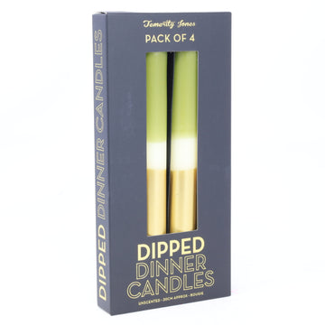 4Pcs Gold & Green Bohome Christmas Candle Set