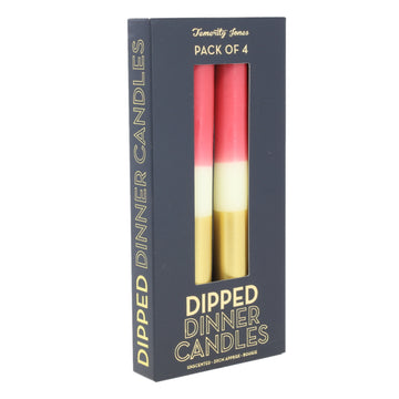 4Pcs Gold & Pink Bohome Christmas Candle Set