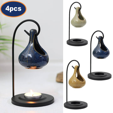 4Pcs Ceramic Hanging Teardrop Oil Burner Night Light