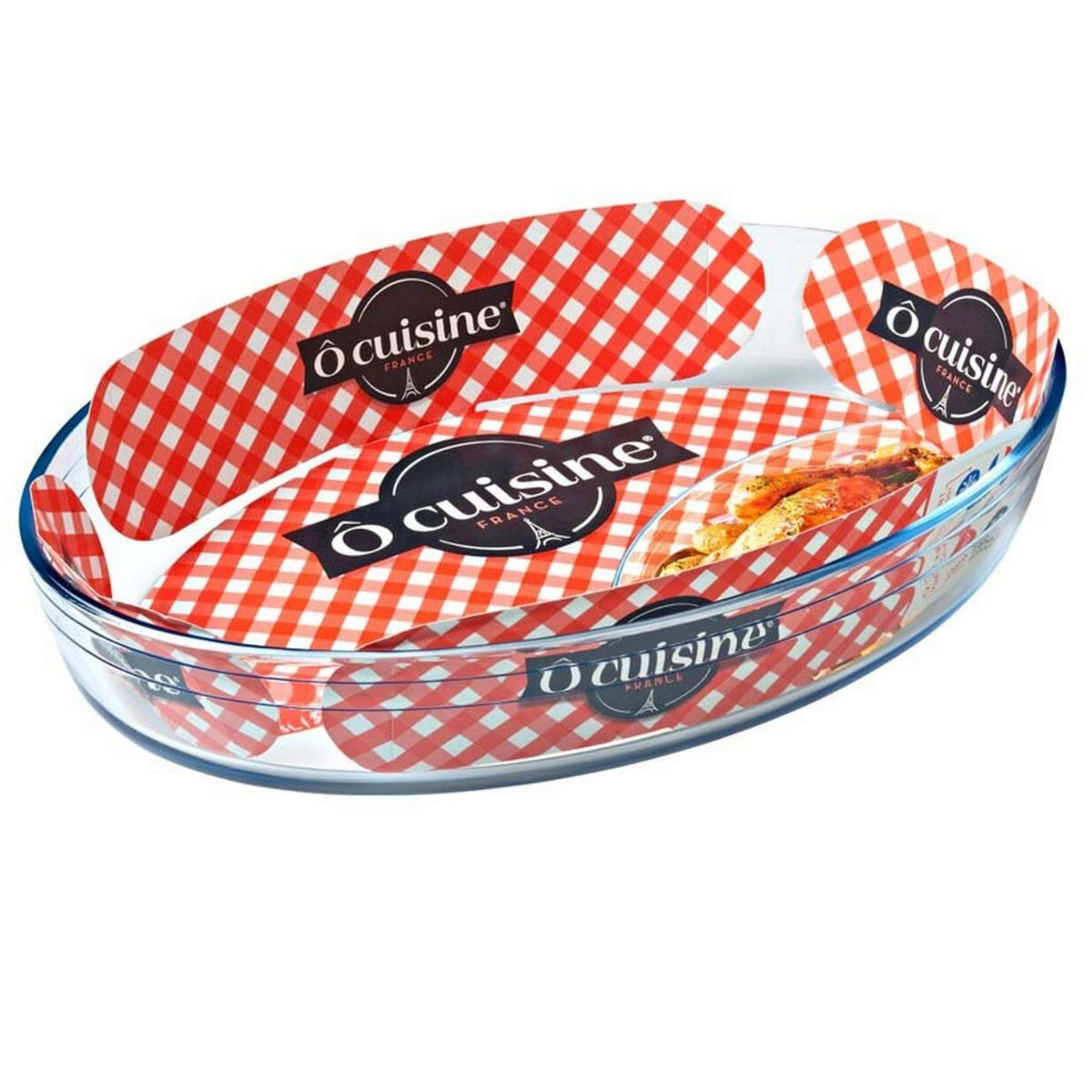 O'Cuisine 2L Oval Clear Borosilicate Glass Oven Dish