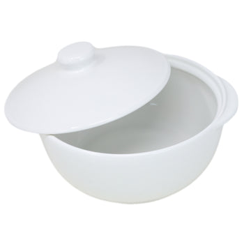 Vivo 2L White Round Stoneware Casserole Dish