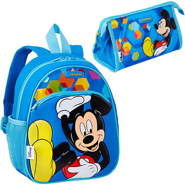 Samsonite Mickey Mouse 7L Blue Backpack Bag & Pencil Case