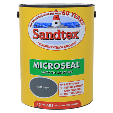 Sandtex  Microseal Smooth Masonry Paint - 5L Slate Grey