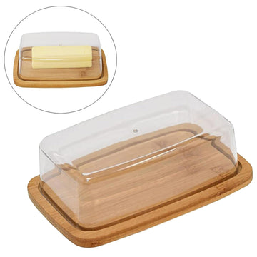 Wooden Butter Dish With Plastic Lid