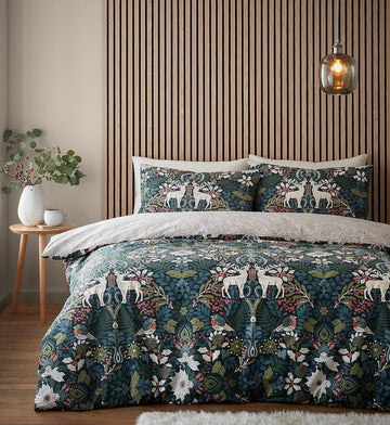 Catherine Lansfield Majestic Stag Duvet Cover Set, Double, Green