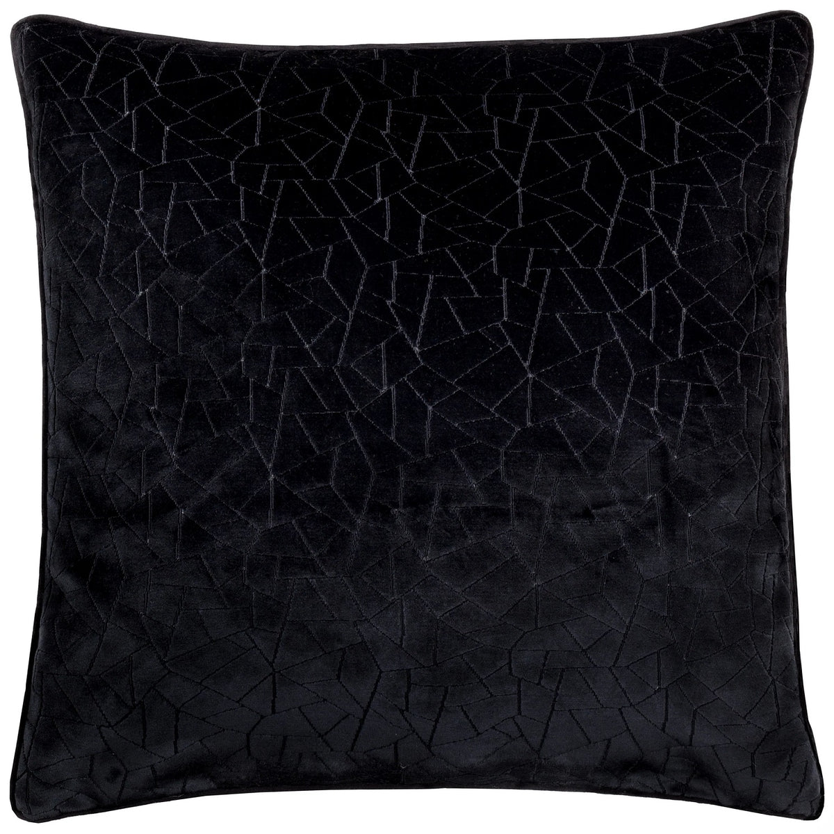 Malans Geometric Cut Velvet Cushion Cover 45x45cm Black