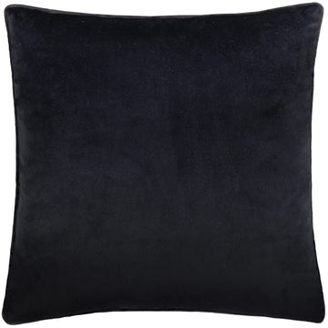 Malans Geometric Cut Velvet Filled Cushion 45x45cm Black