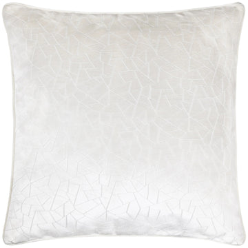 Malans Geometric Cut Velvet Filled Cushion 45x45cm Milk White