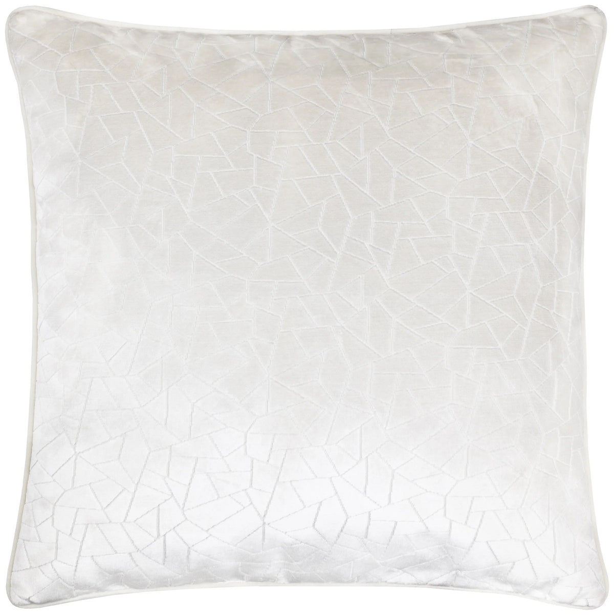 Malans Geometric Cut Velvet Cushion Cover 45x45cm Milk White