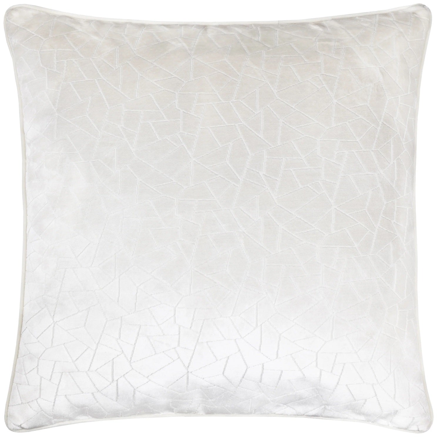 Malans Geometric Cut Velvet Filled Cushion 45x45cm Milk White