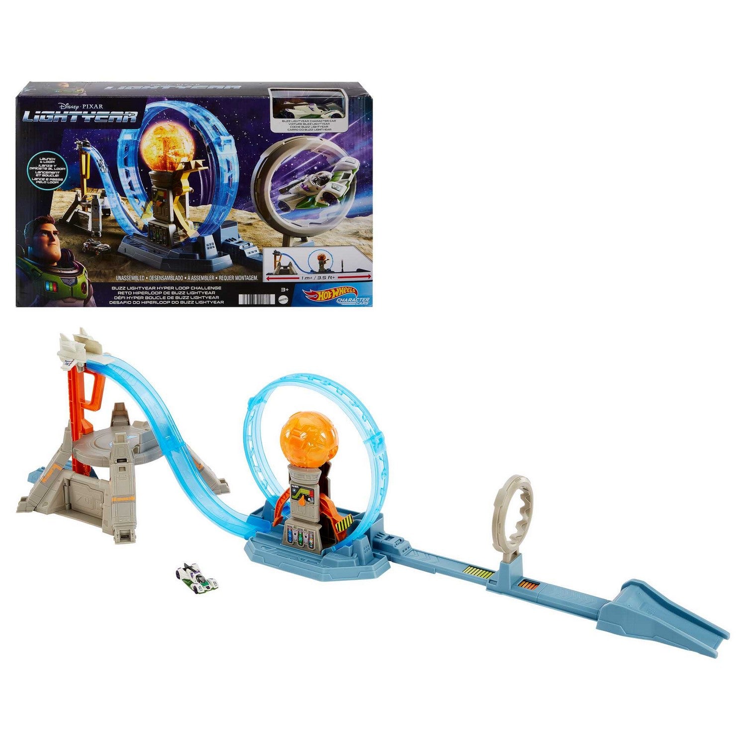 Disney Pixar Hot Wheels Cars Buzz Lightyear Hyper Loop Challenge Playset