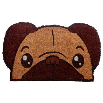 Mopps Pug Door Mat Dog Shaped Coir Doormat