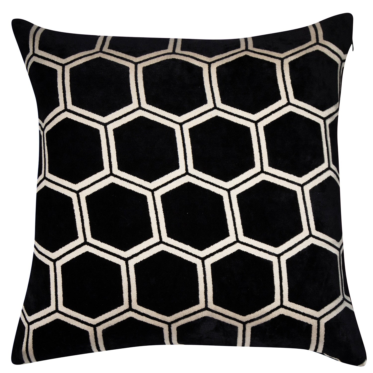 Malini Large Ivor Filled Cushion 43x43cm - Black