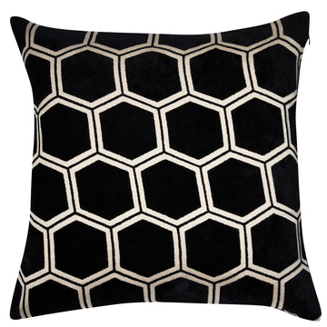 Malini Large Ivor Filled Cushion 56x56cm - Black