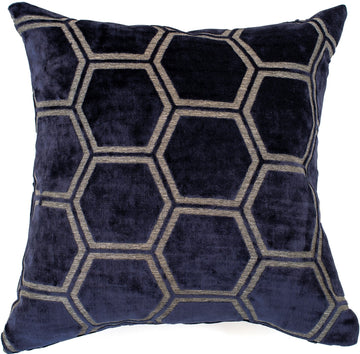 Malini Large Ivor Filled Cushion 56x56cm - Navy