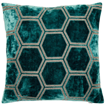 Malini Large Ivor Filled Cushion 43x43cm - Teal