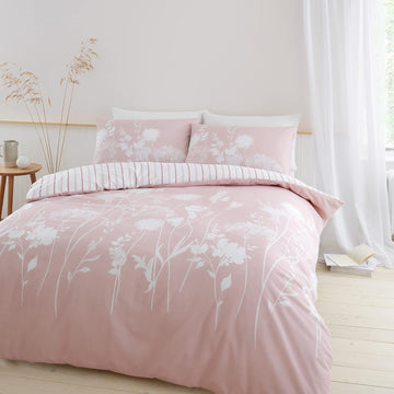 Catherine Lansfield Meadow Sweet Floral Duvet Cover Set, King, Blush
