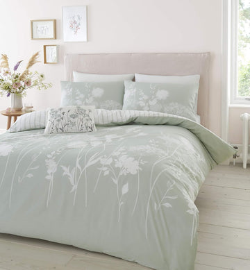 Catherine Lansfield Meadow Sweet Floral Duvet Cover Set, Double, Green