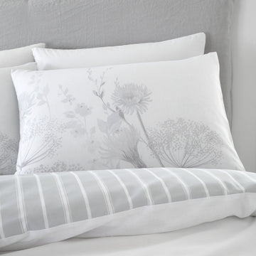 Catherine Lansfield Meadow Sweet Floral Duvet Cover Set, King, White & Grey