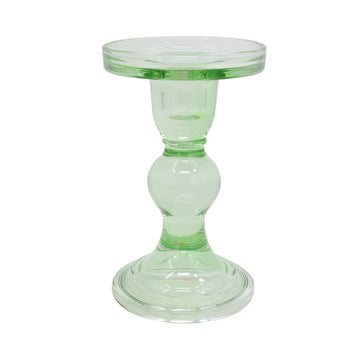 Green Glass Candle Stick Holder Medium