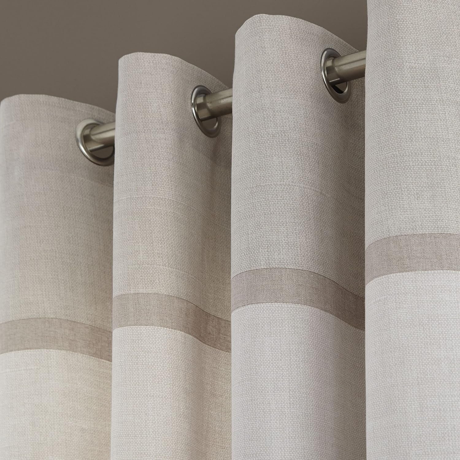 Melville Woven Texture Curtains Eyelet Top, 66x90", Natural