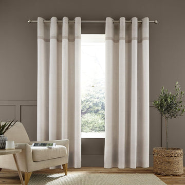 Melville Woven Texture Curtains Eyelet Top, 90x90