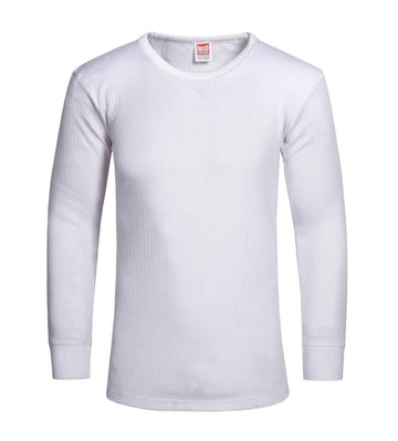 Long Sleeve Mens Thermal T-Shirt Vest, Medium, White