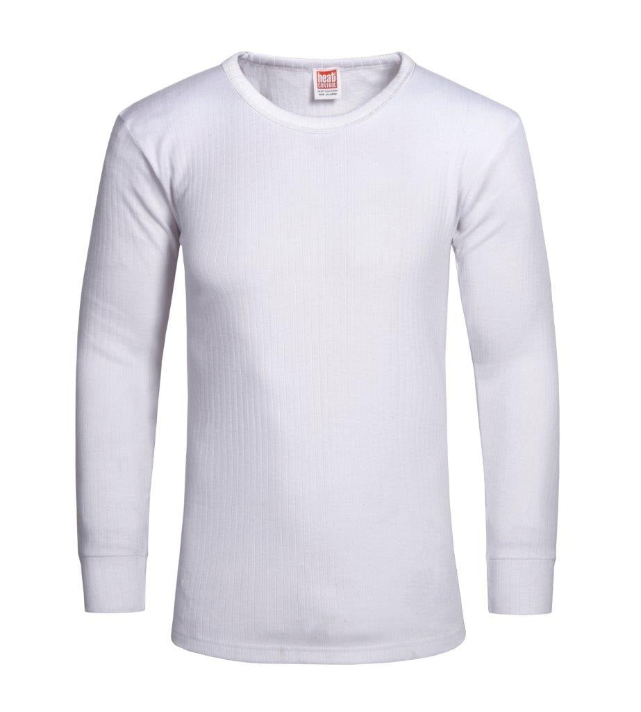 Long Sleeve Mens Thermal T-Shirt Vest, Extra Large, White