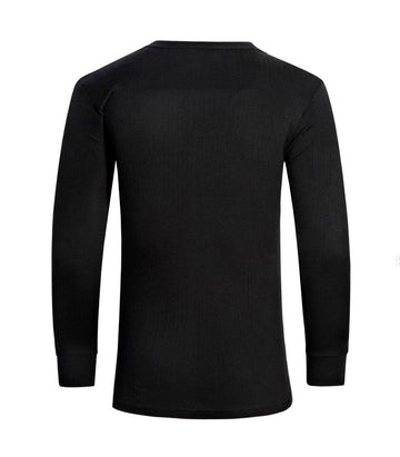 Long Sleeve Mens Thermal T-Shirt Vest, Large, Black