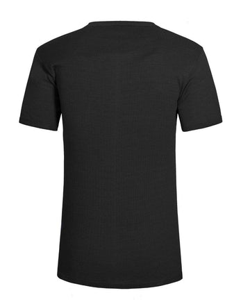 Short Sleeve Mens Thermal T-Shirt Vest, Medium, Black