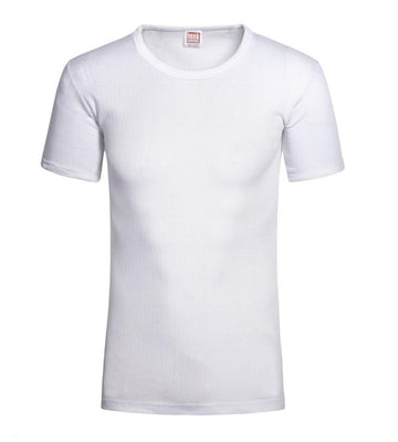 Short Sleeve Mens Thermal T-Shirt Vest, Large, White