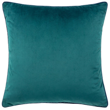Meridian Soft Velvet Filled Cushion 55x55cm Teal & Navy