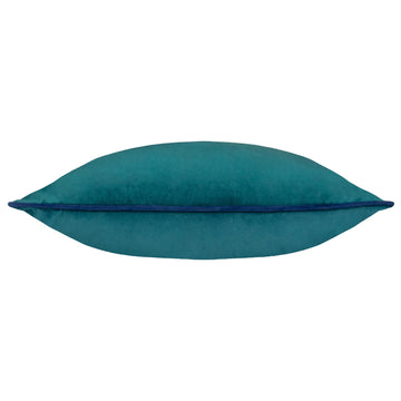Meridian Soft Velvet Filled Cushion 55x55cm Teal & Navy