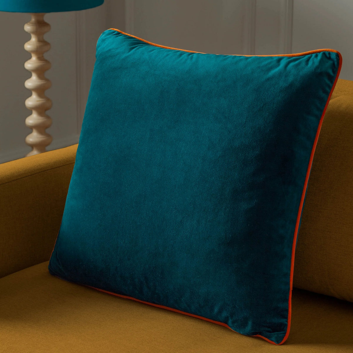 Meridian Soft Velvet Filled Cushion 55x55cm Teal