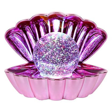Metallic Pink Clam Shell Night Light LED Lamp