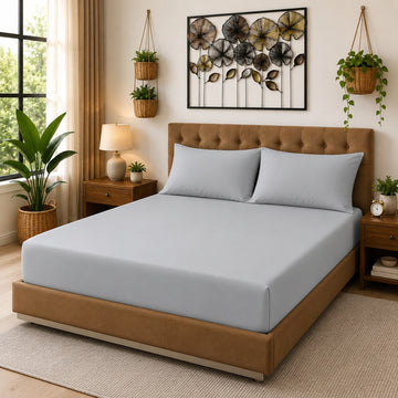 Fitted Sheet 25cm Deep, King, Silver Grey