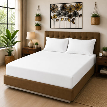 Fitted Sheet 25cm Deep, Single, White
