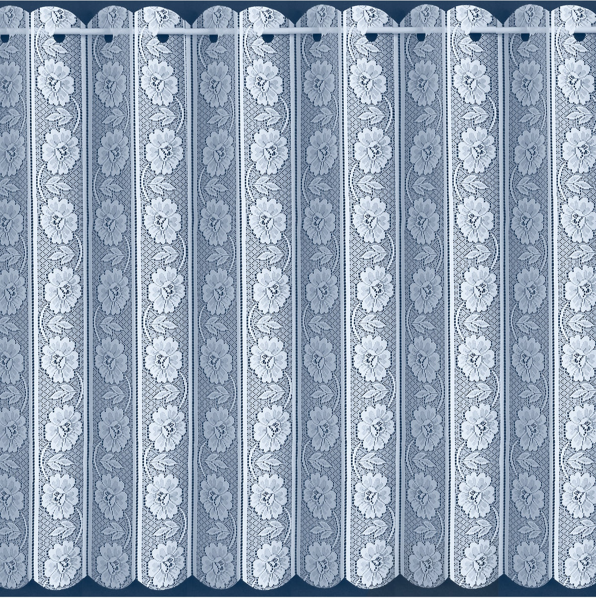 48" Floral Vertical Window Blind Pleated Lace Panel Curtains