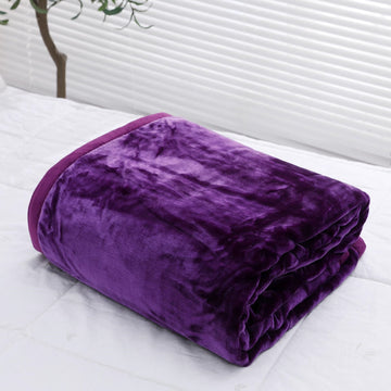 Luxury Mink Faux Fur Throw, King, Purple