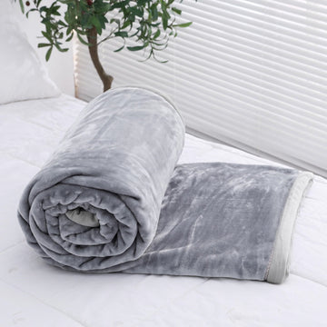 Luxury Mink Faux Fur Throw, King, Silver